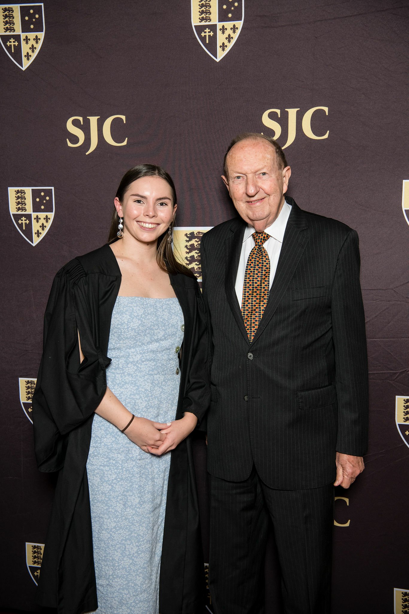 1-	Mr John Allpass FICA with Bridget Tonkin, winner of The John Allpass Prize for Outstanding Achievement in Health and Behavioural Sciences at the 2021 Academic and Professional Dinner