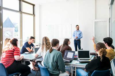 Students in a tutorial