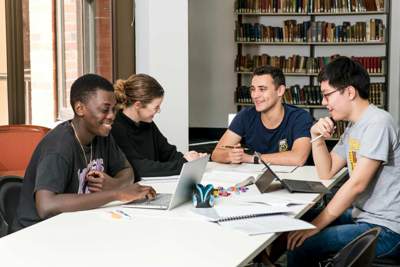 Students studying