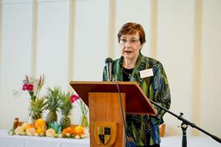 Keynote speaker, Susan Rix AM, on International Women's Day at St John's College
