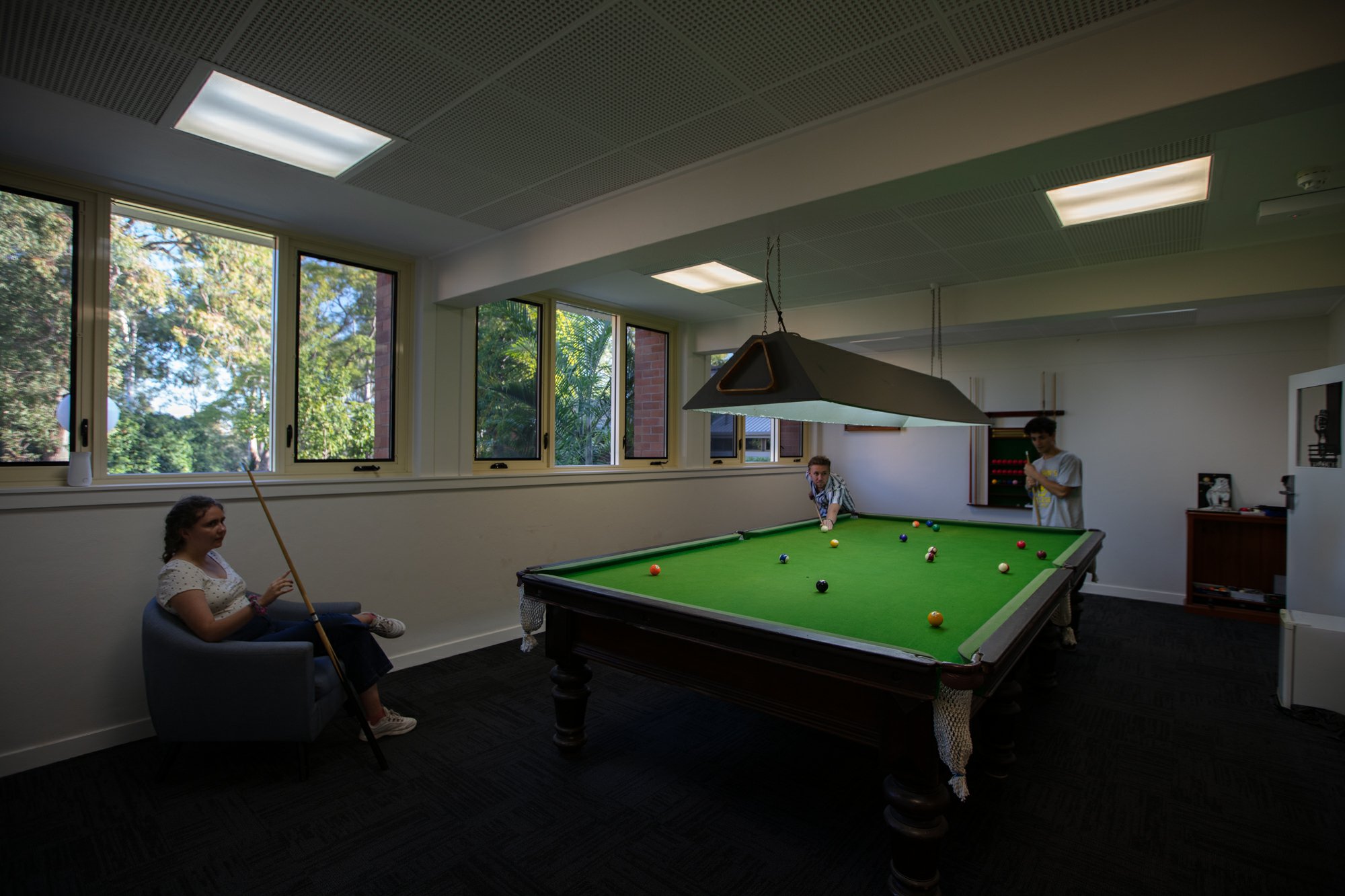 St Johns snooker room at University of Queensland residential college