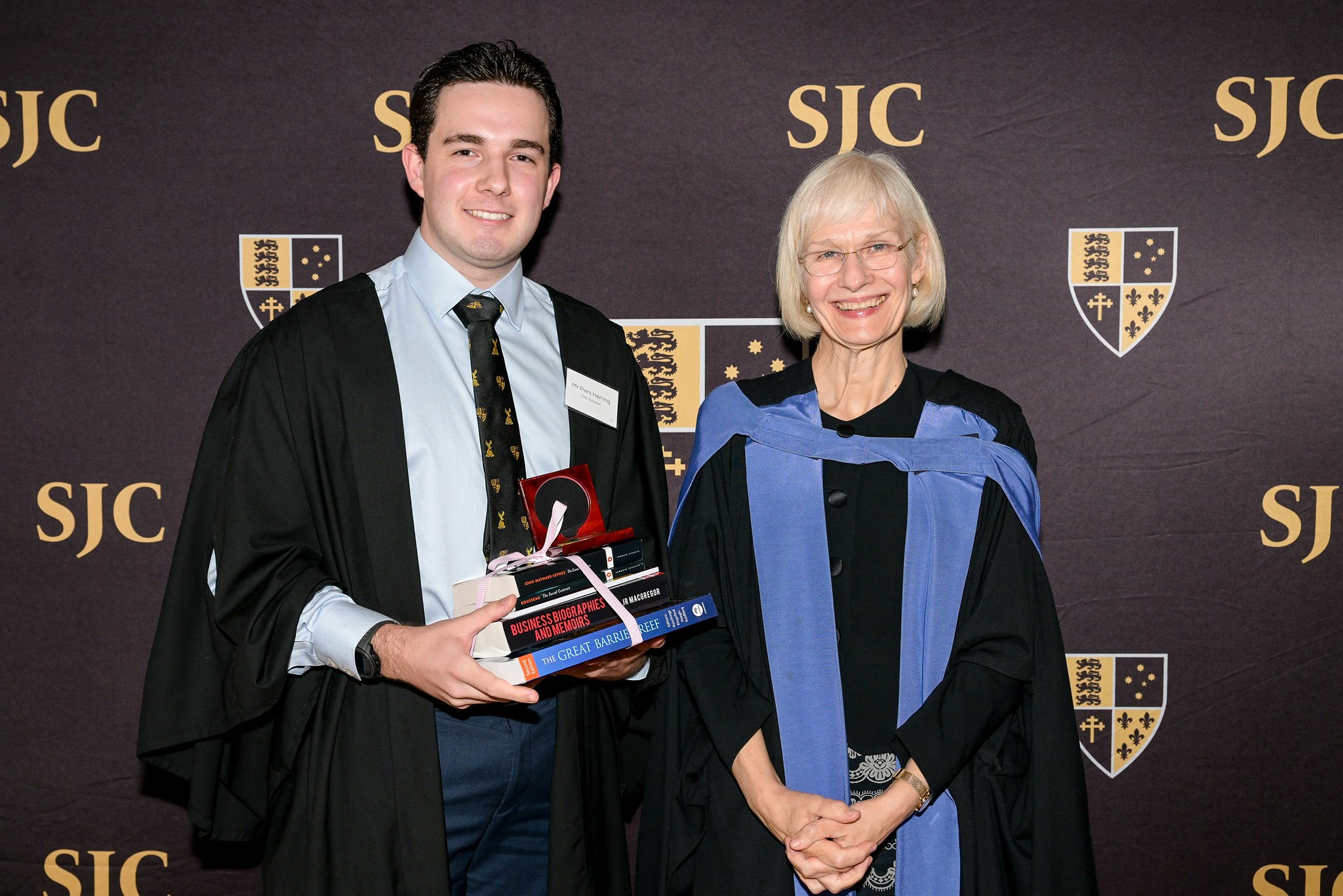 UQ Vice Chancellor and President, Deborah Terry AO and student, Piers Herring