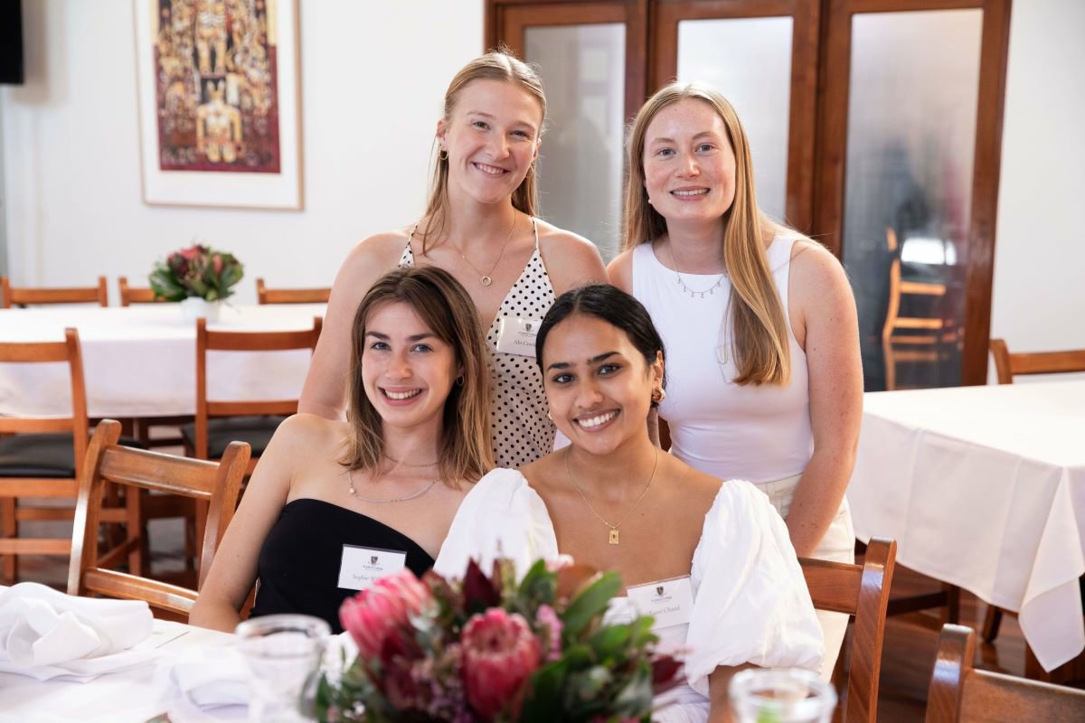 Current students Abi Crocker, Lily Collins, Sophie Williams, Tanvi Chand